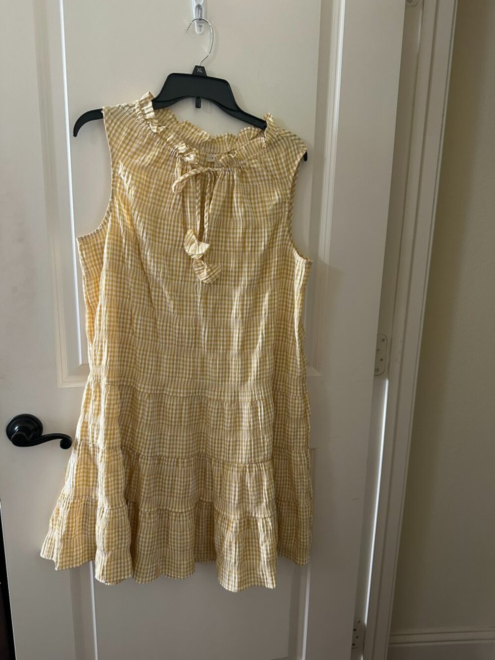 Max Studio Yellow/White Check dress size Large